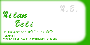 milan beli business card